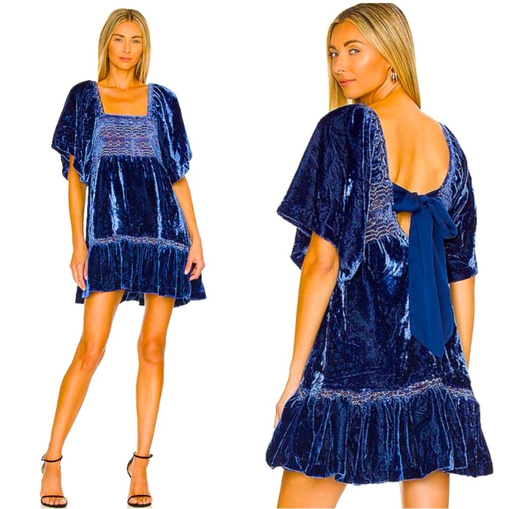 Free People Blue Velvet Dress 💙